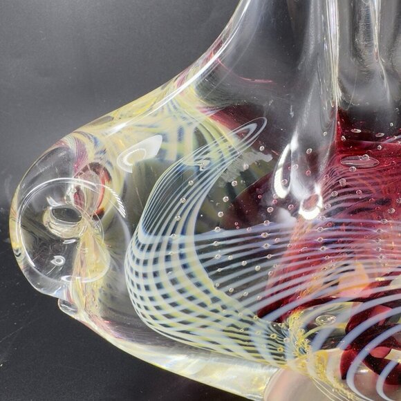 2004 Rollin Karg Large Heavy Glass Fish Signed Sculptures Multicolor Hand Blown - Picture 14 of 16